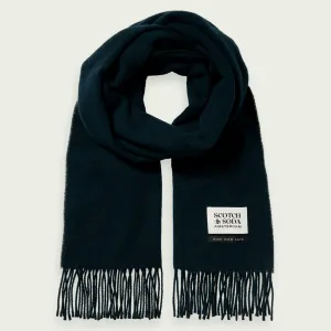 Fringed Wool Scarf (Space Green Melange)