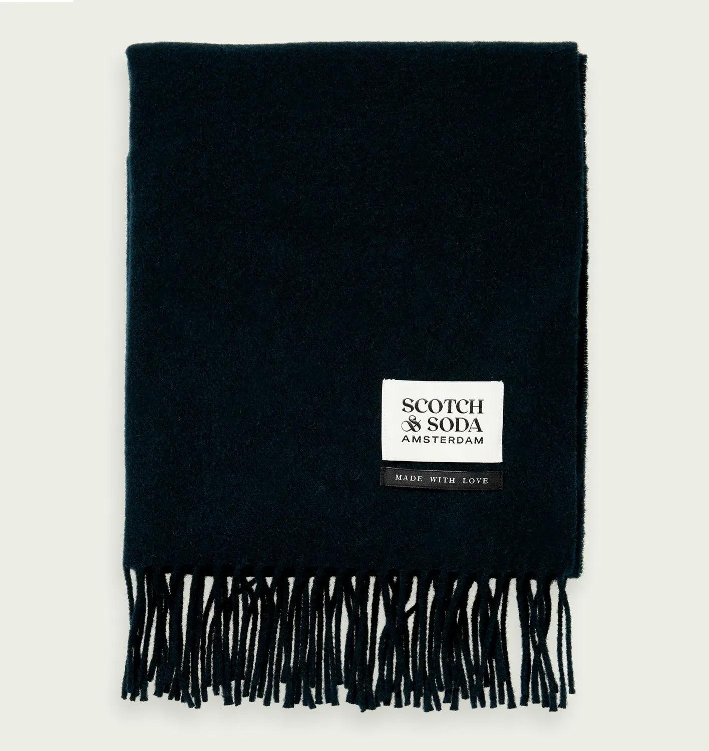 Fringed Wool Scarf (Space Green Melange)