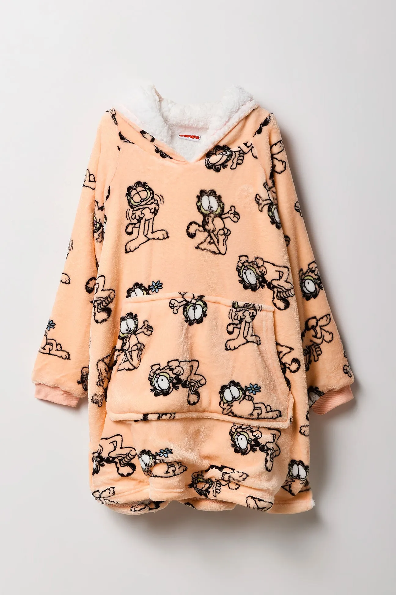 Girls Garfield Plush Blanket Hoodie Humungo