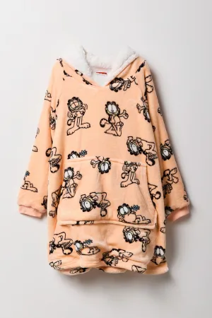 Girls Garfield Plush Blanket Hoodie Humungo