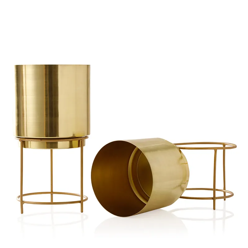Hemera Raagi Planter (Gold) - Set Of Two
