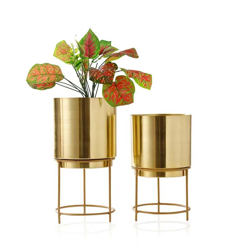 Hemera Raagi Planter (Gold) - Set Of Two