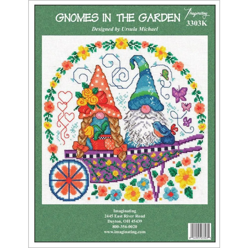 Imaginating Counted Cross Stitch Kit 10"X10" - Gnomes In The Garden (14 Count)*