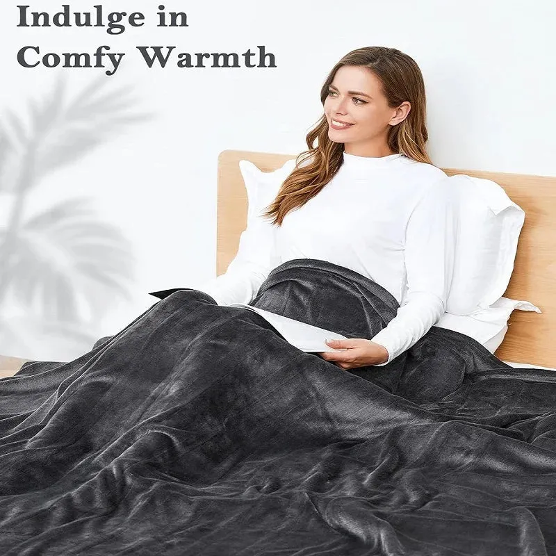 Julia M Cashmere Electric Heated Throw Blanket - 50x60 Inch, 6 Levels, 4-Hour Auto-Off