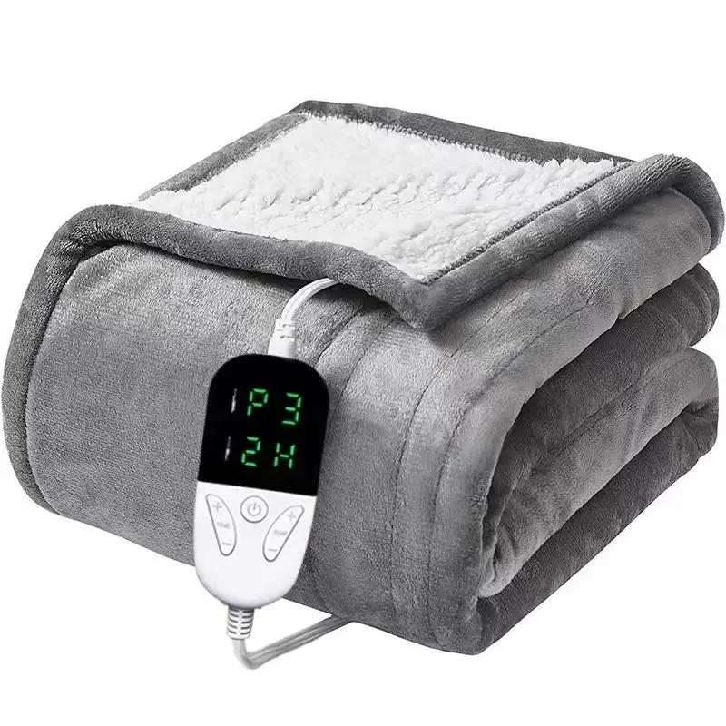 Julia M Cashmere Electric Heated Throw Blanket - 50x60 Inch, 6 Levels, 4-Hour Auto-Off