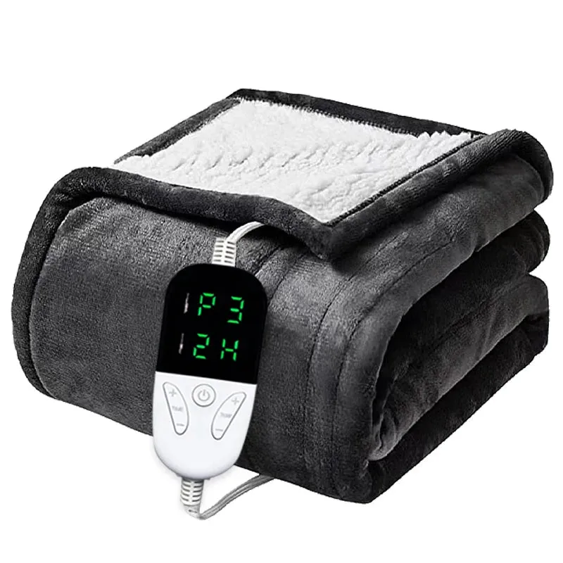 Julia M Cashmere Electric Heated Throw Blanket - 50x60 Inch, 6 Levels, 4-Hour Auto-Off