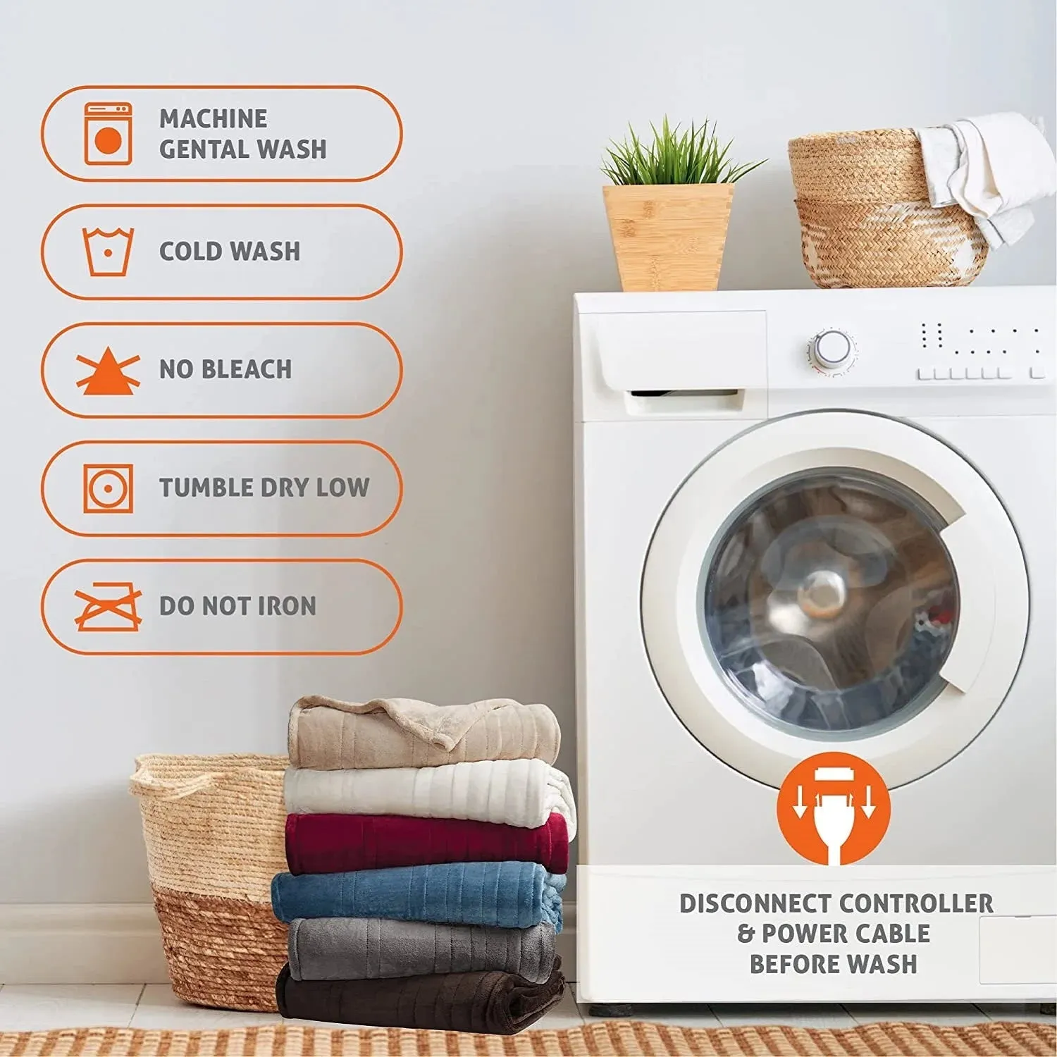 Julia M Cashmere Electric Heated Throw Blanket - 50x60 Inch, 6 Levels, 4-Hour Auto-Off