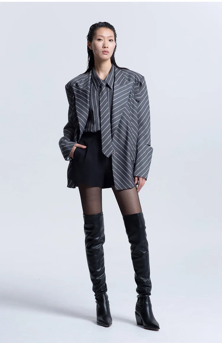 LEDIM W FASHION TIE STRIPED Shirt- Pieo