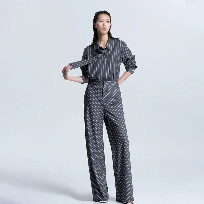 LEDIM W FASHION TIE STRIPED Shirt- Pieo