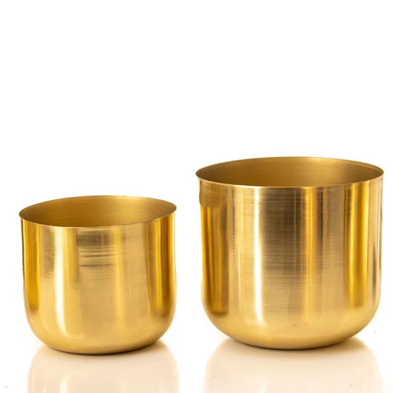 Luxe Glow Planter (Gold) - Set Of Two
