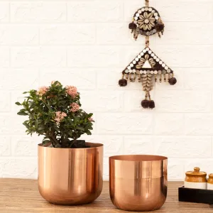 Luxe Glow Planter (Rose Gold) - Set Of Two