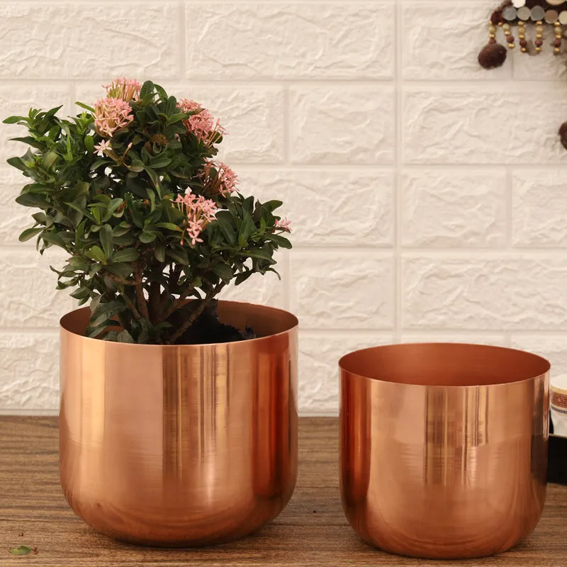 Luxe Glow Planter (Rose Gold) - Set Of Two
