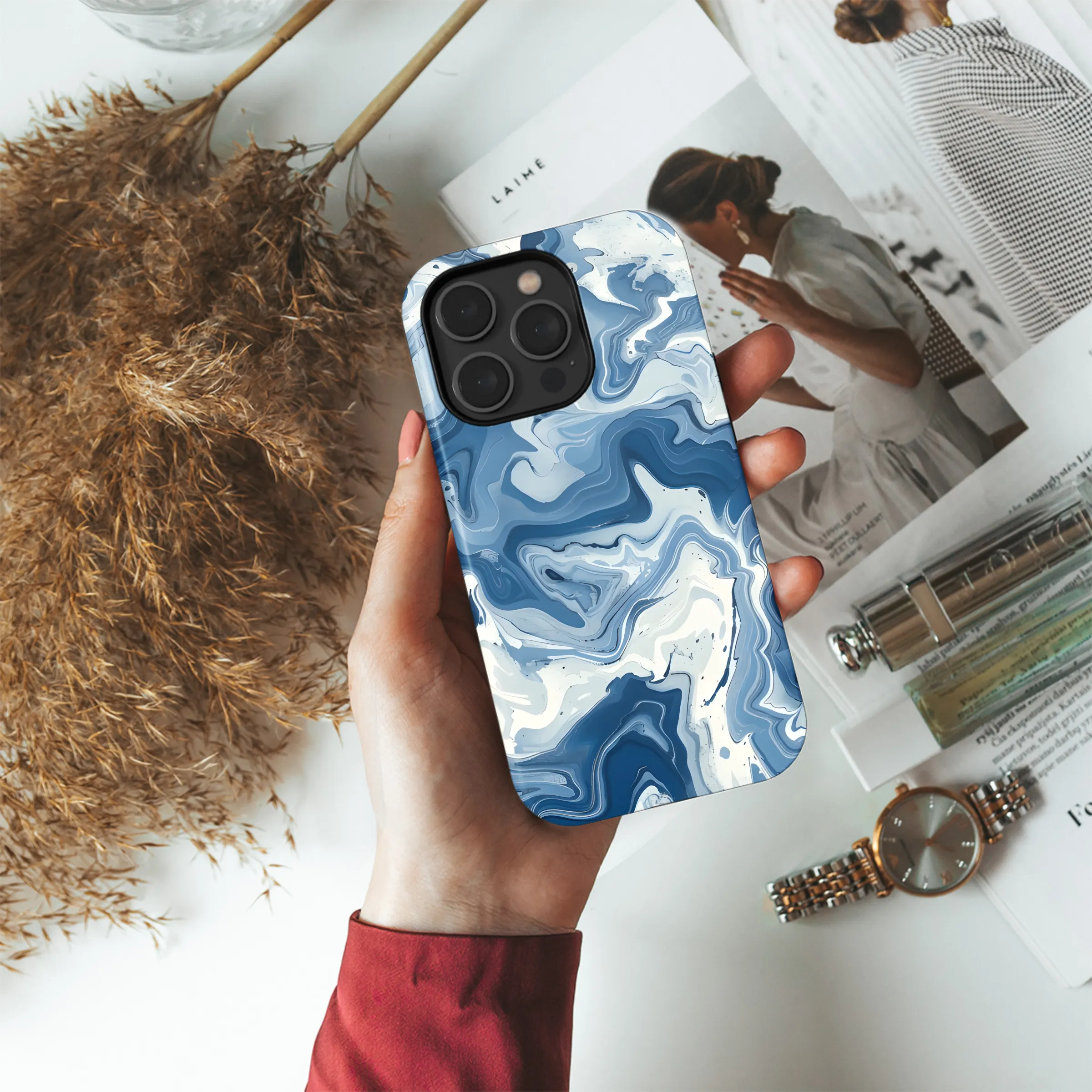 Marble Alcohol Ink Phone Case iPhone Samsung Cover Pixel 3668