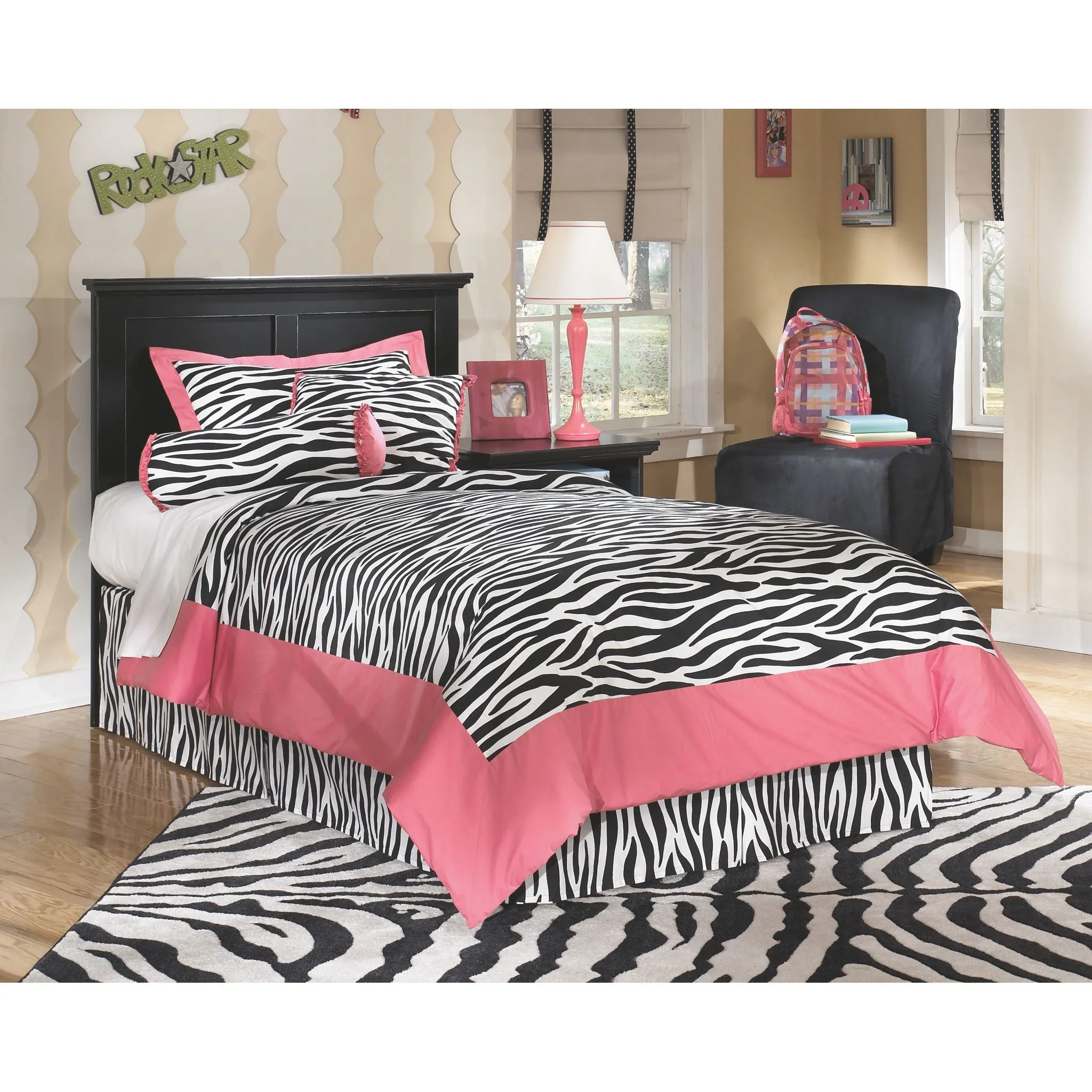 Maribel Panel Headboard - Black