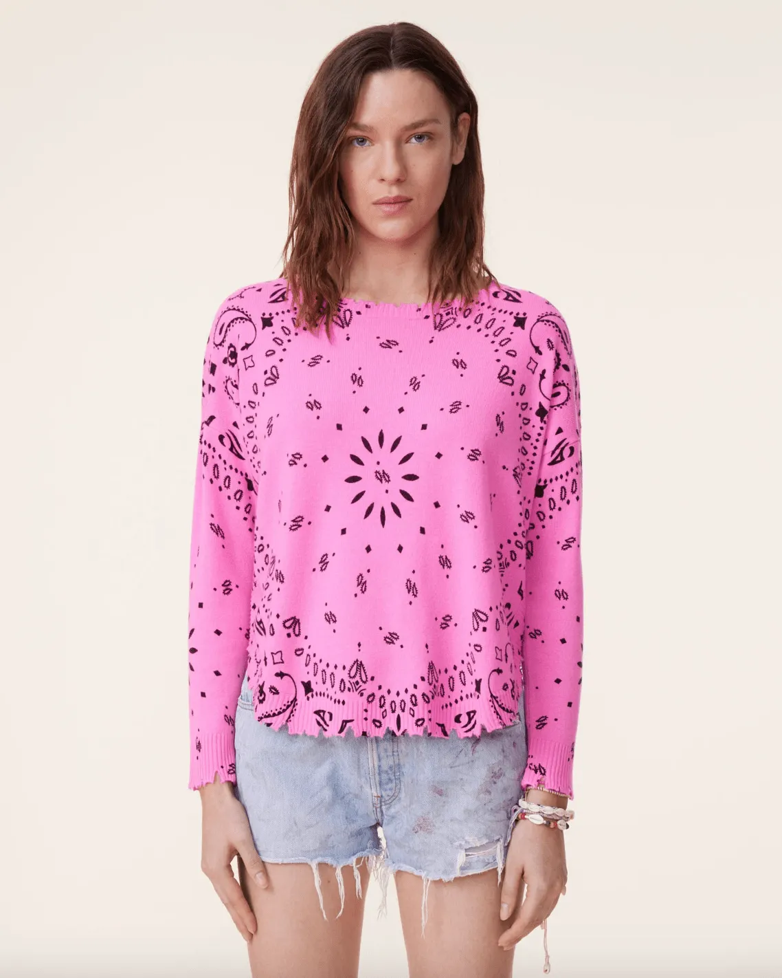 Mela Banadana Cashmere Sweater - Rose Lotus