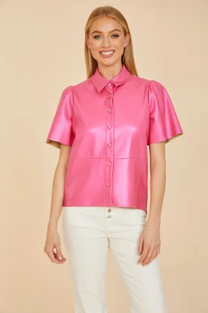 Metallic Faux Leather Top