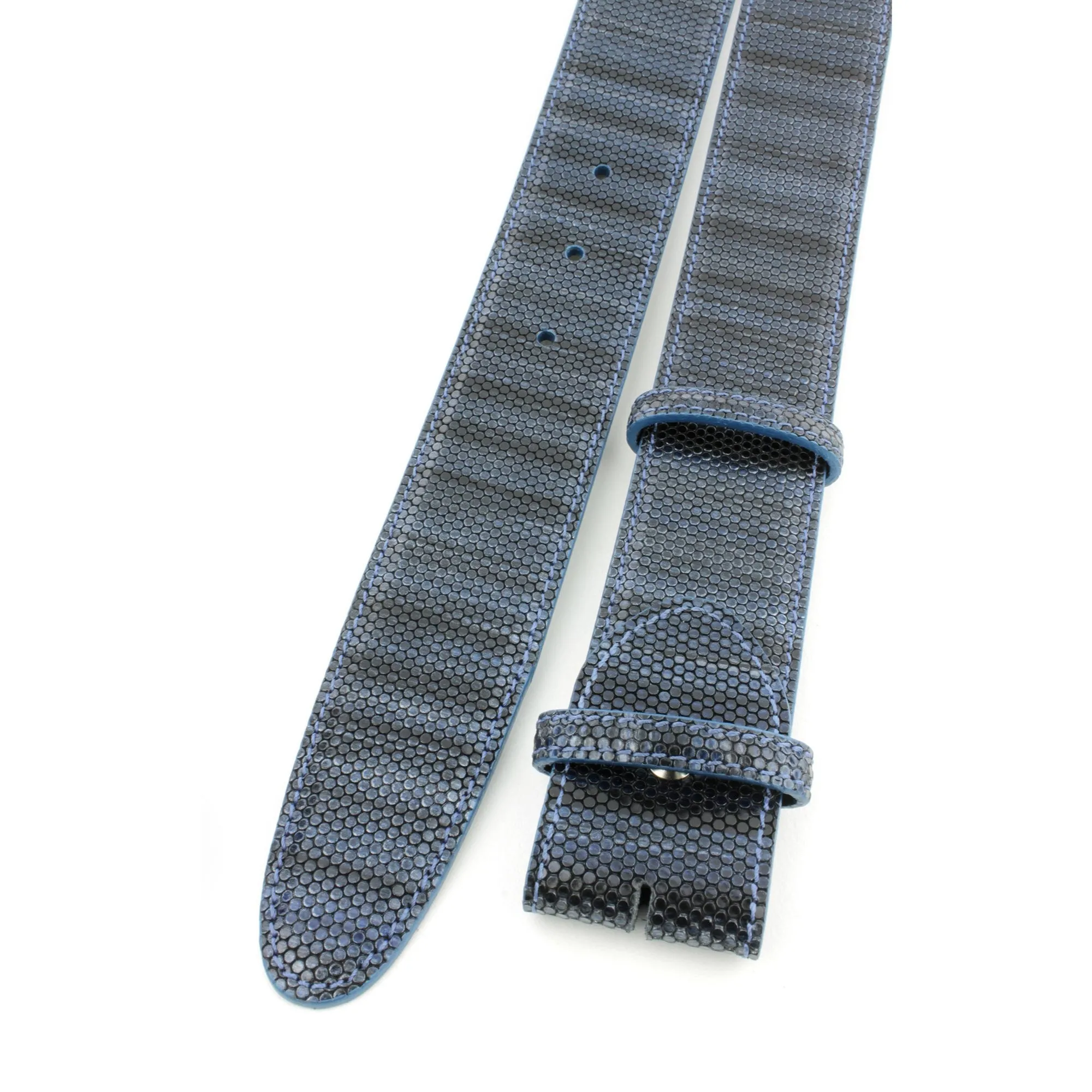 Metallic Finish Ronde Lizard Effect Belt Strap