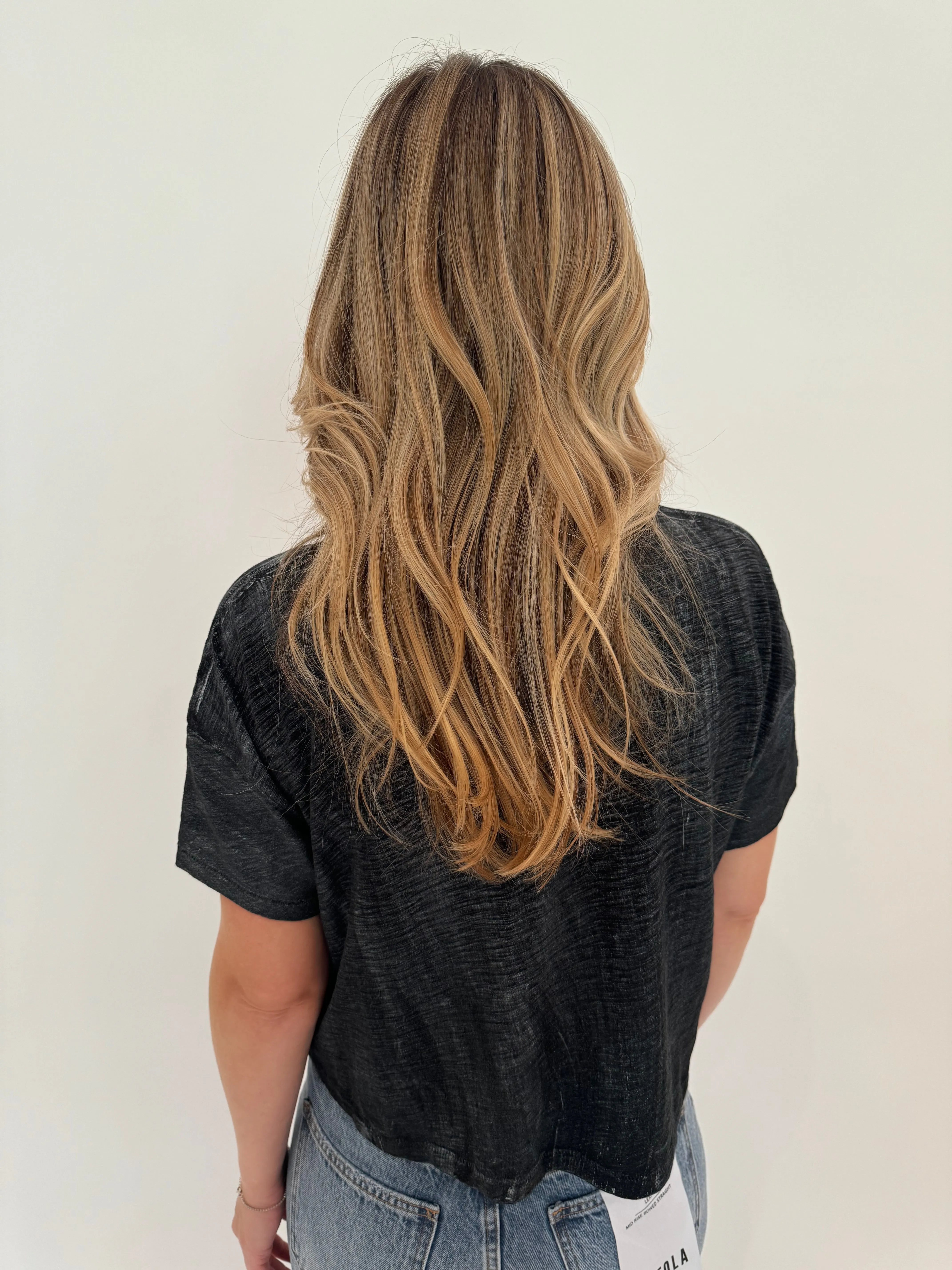 Metallic Sparkle Crop Tee - Black/Silver