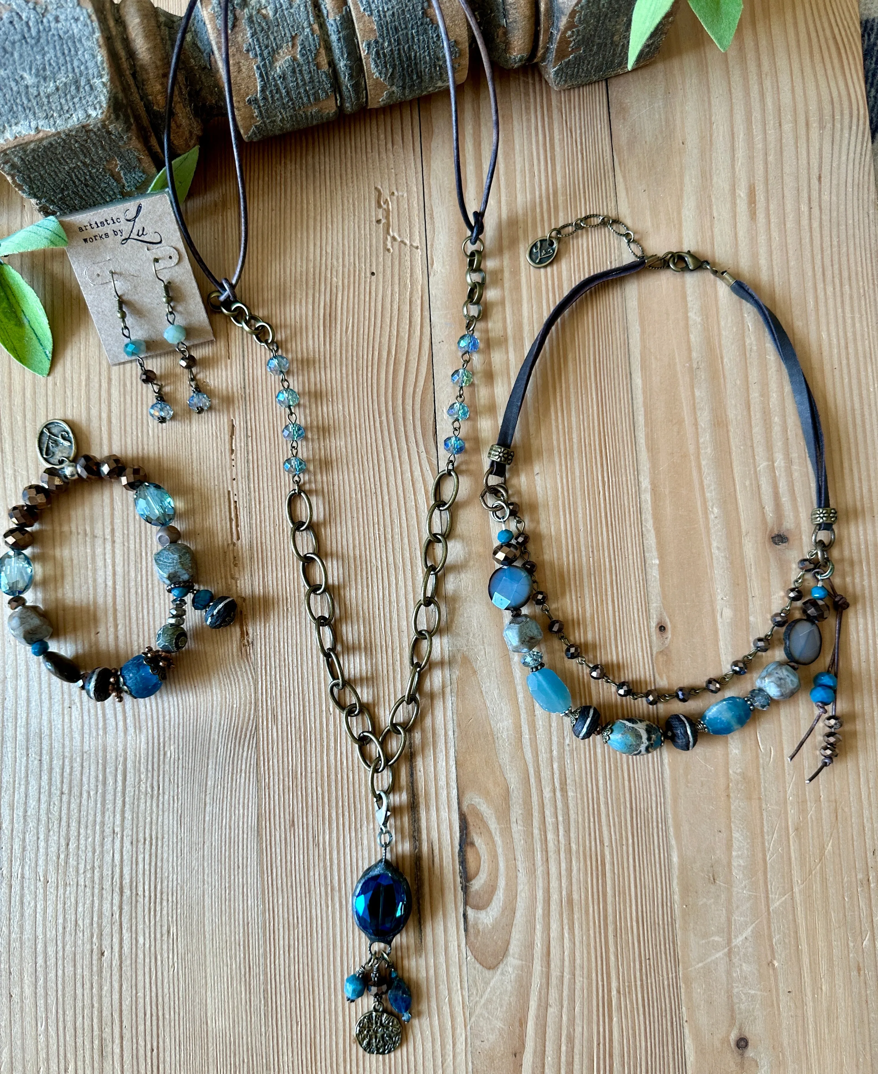 Mocha Dreams Triple Bead Earrings