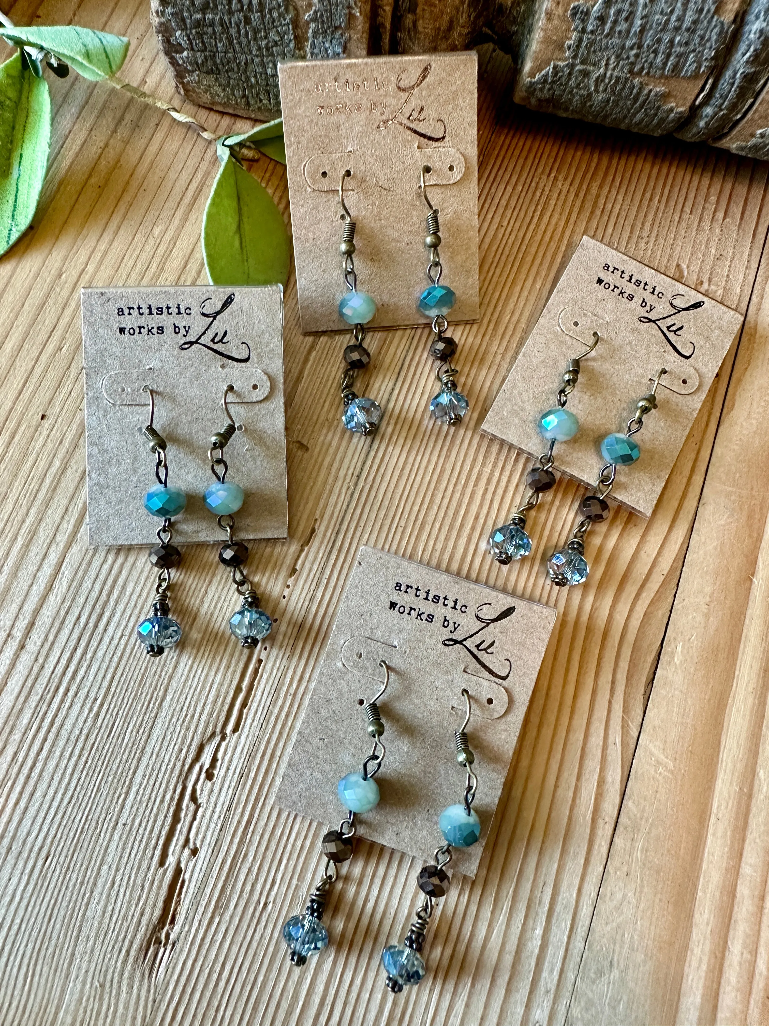 Mocha Dreams Triple Bead Earrings