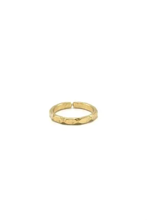 Multifaceted Adjustable Ring - Brass