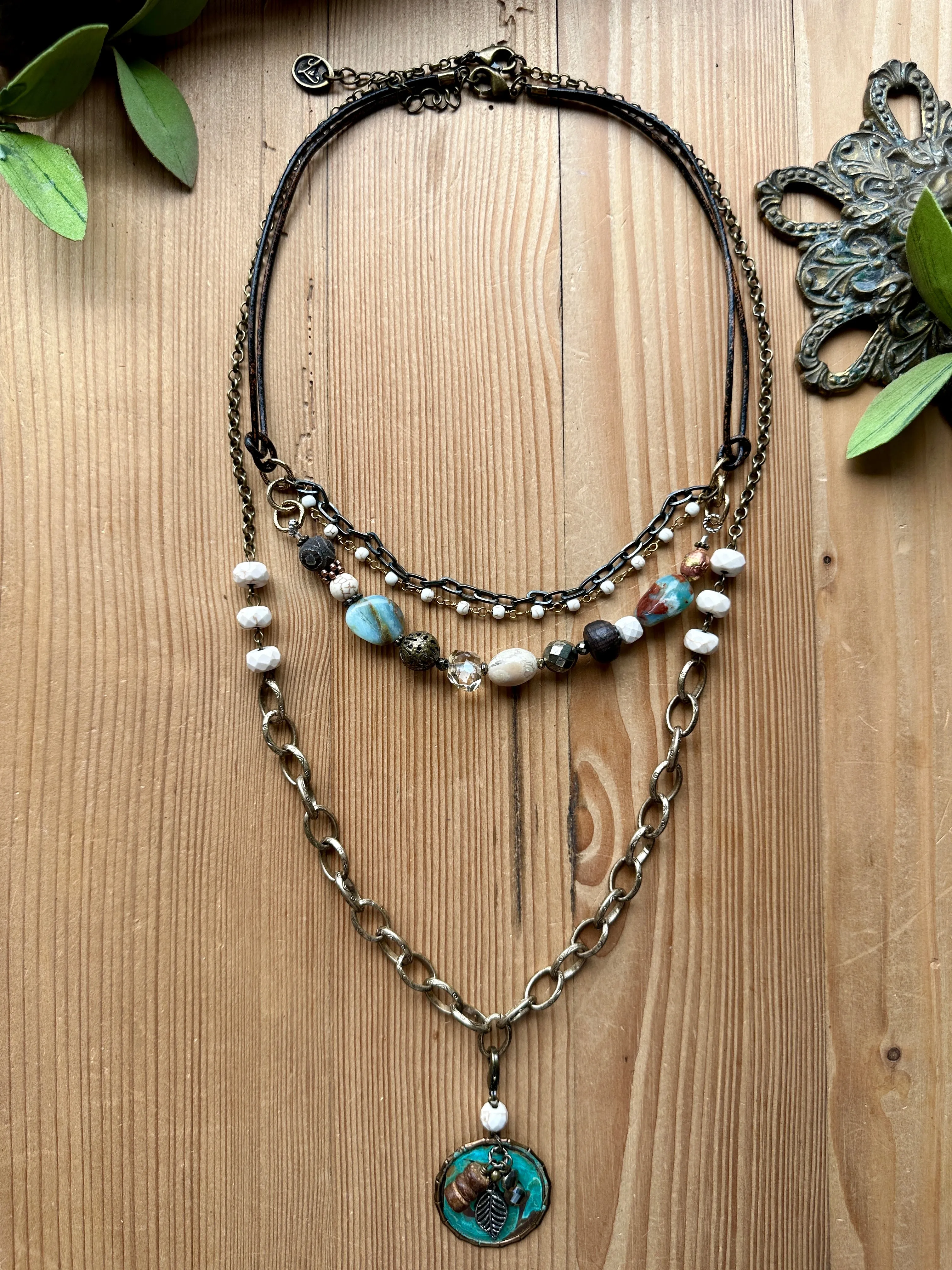 Naughty Naturals Short Triple Straight Necklace