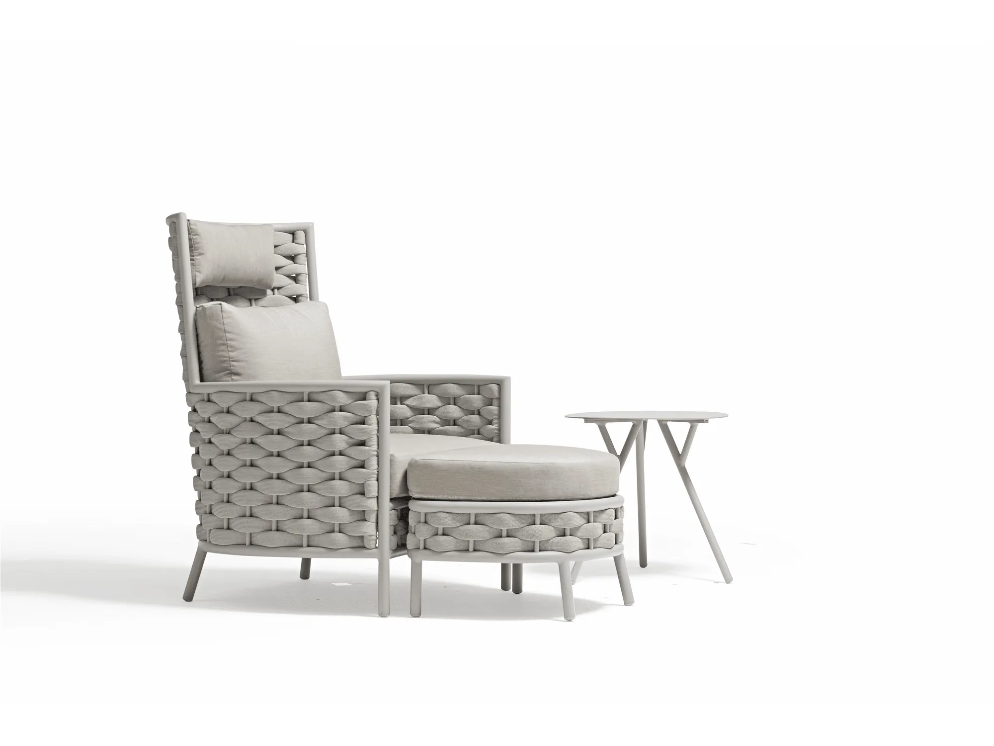 Nita Loop Highback Armchair in Greige