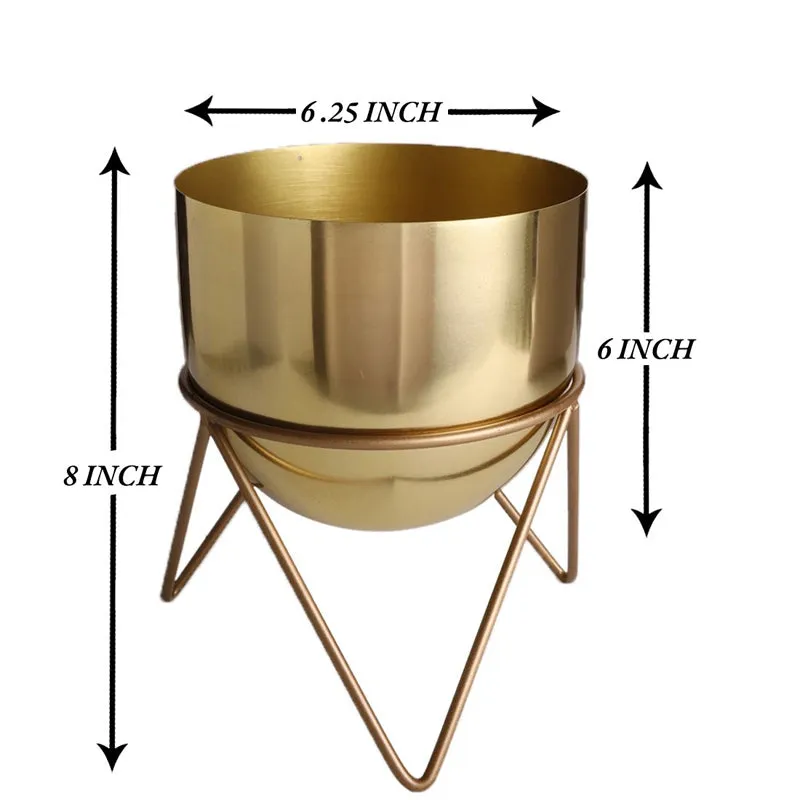 Nuksa Zig Zag Planter - Gold