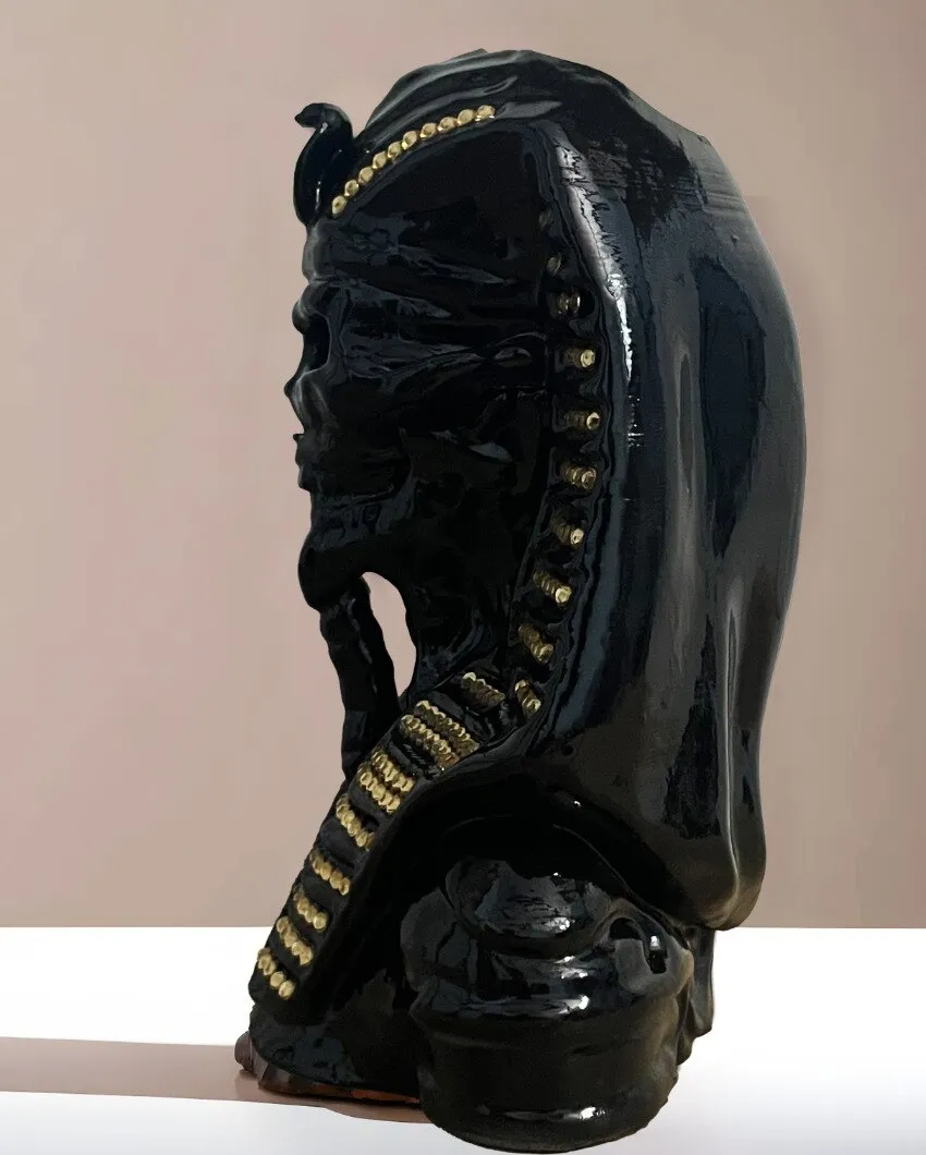 Pharaoh Black Ceramic Sculpture