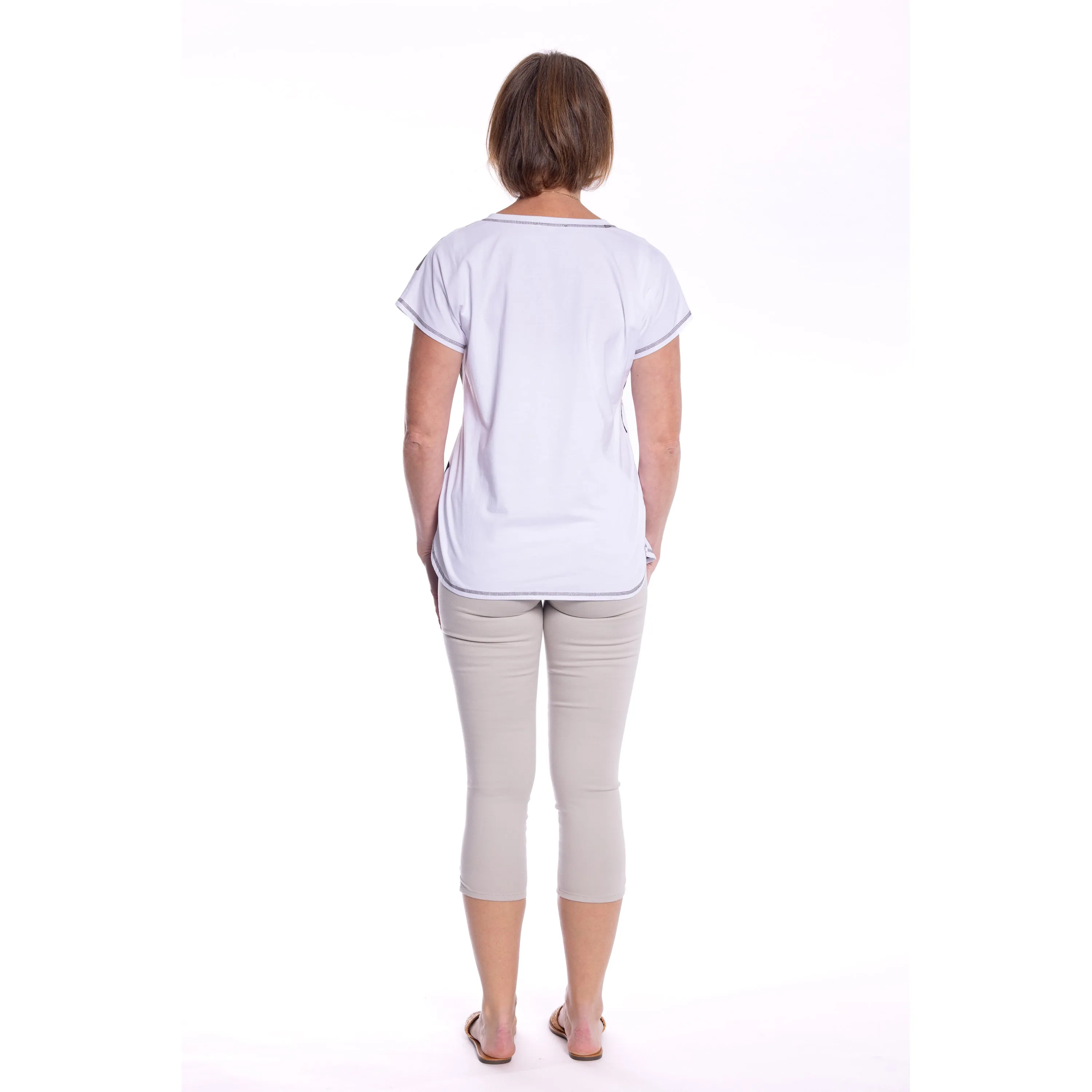 Printed Tee with Gold Foil Accents by Café Latte