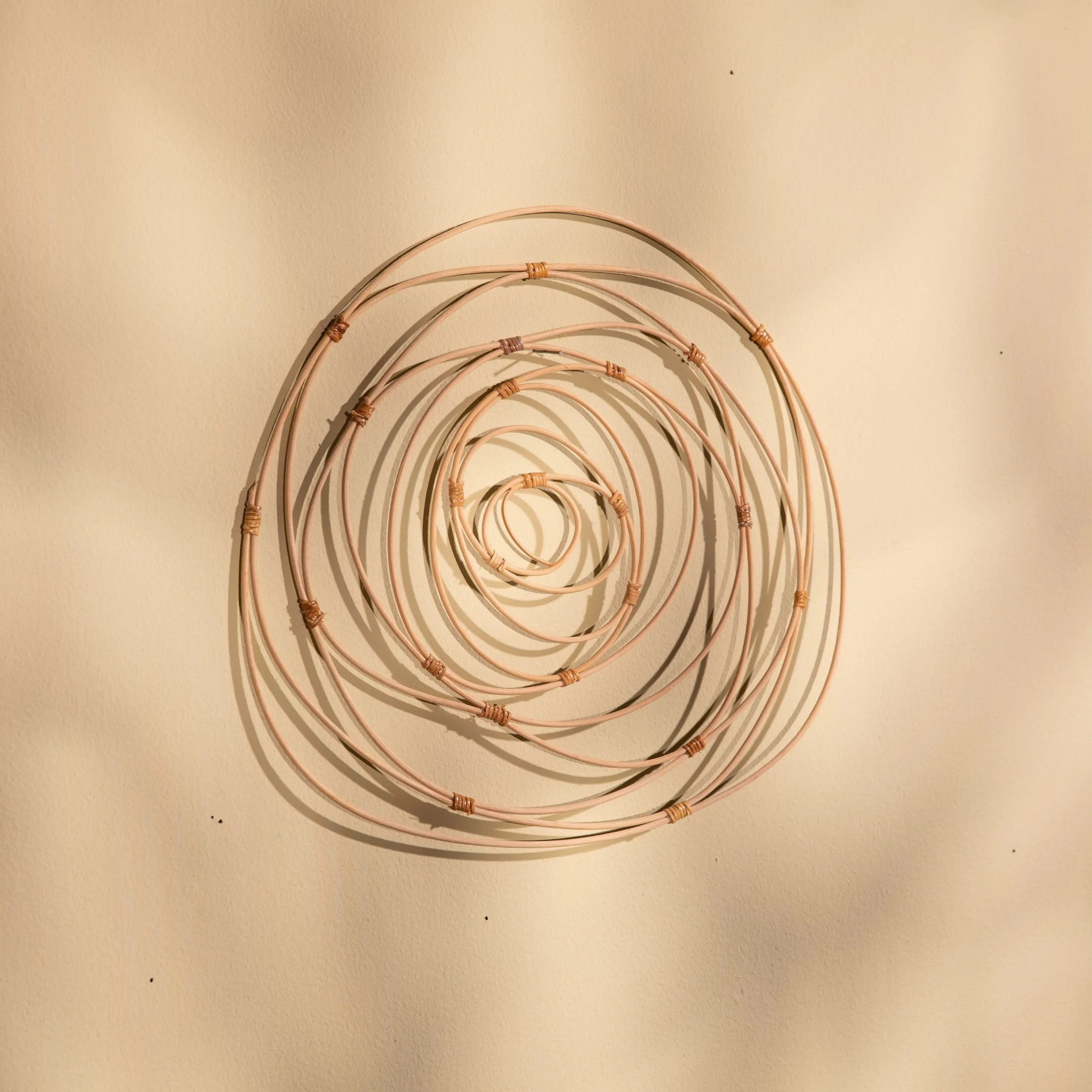Rattan Concentric Rose Wall Hanging