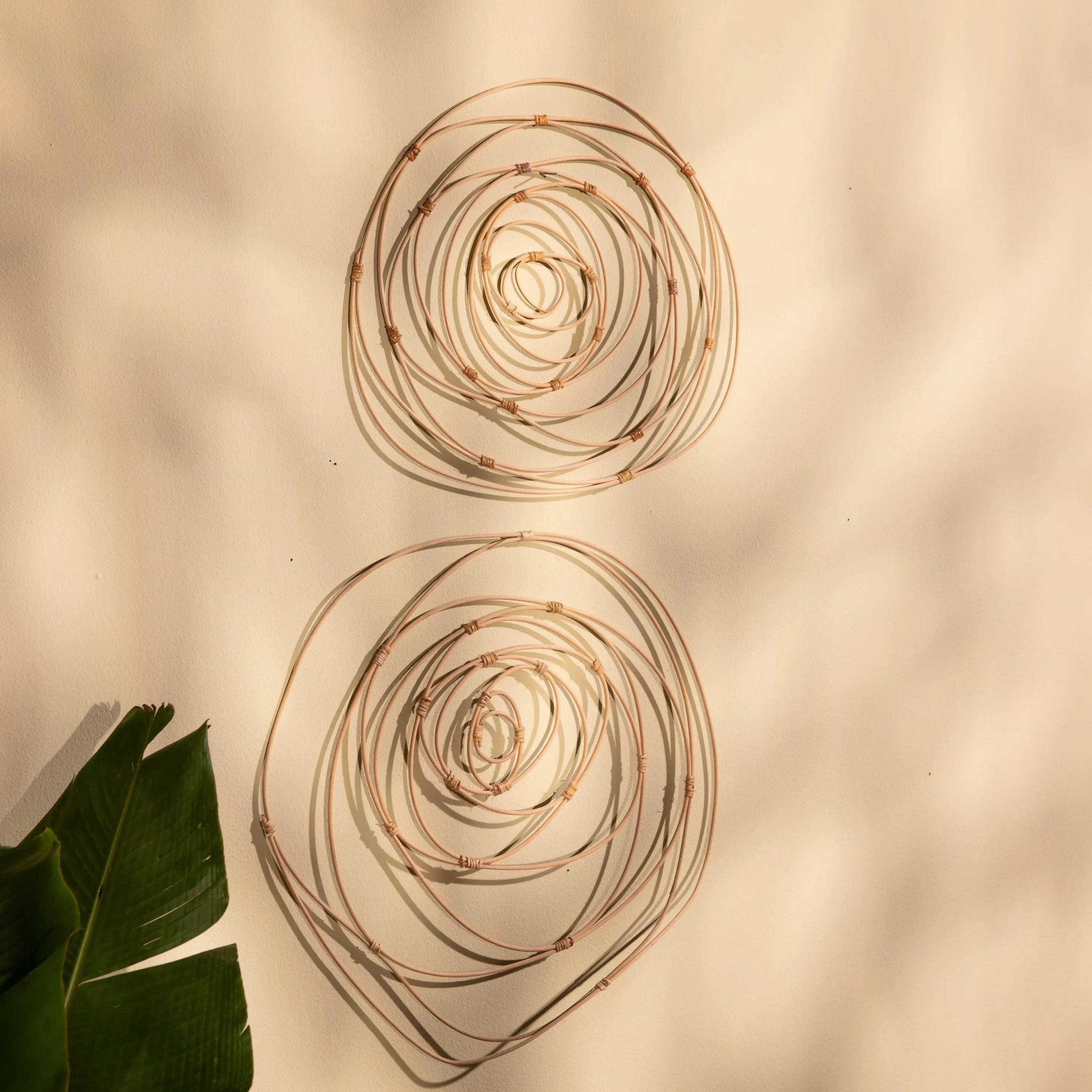 Rattan Concentric Rose Wall Hanging