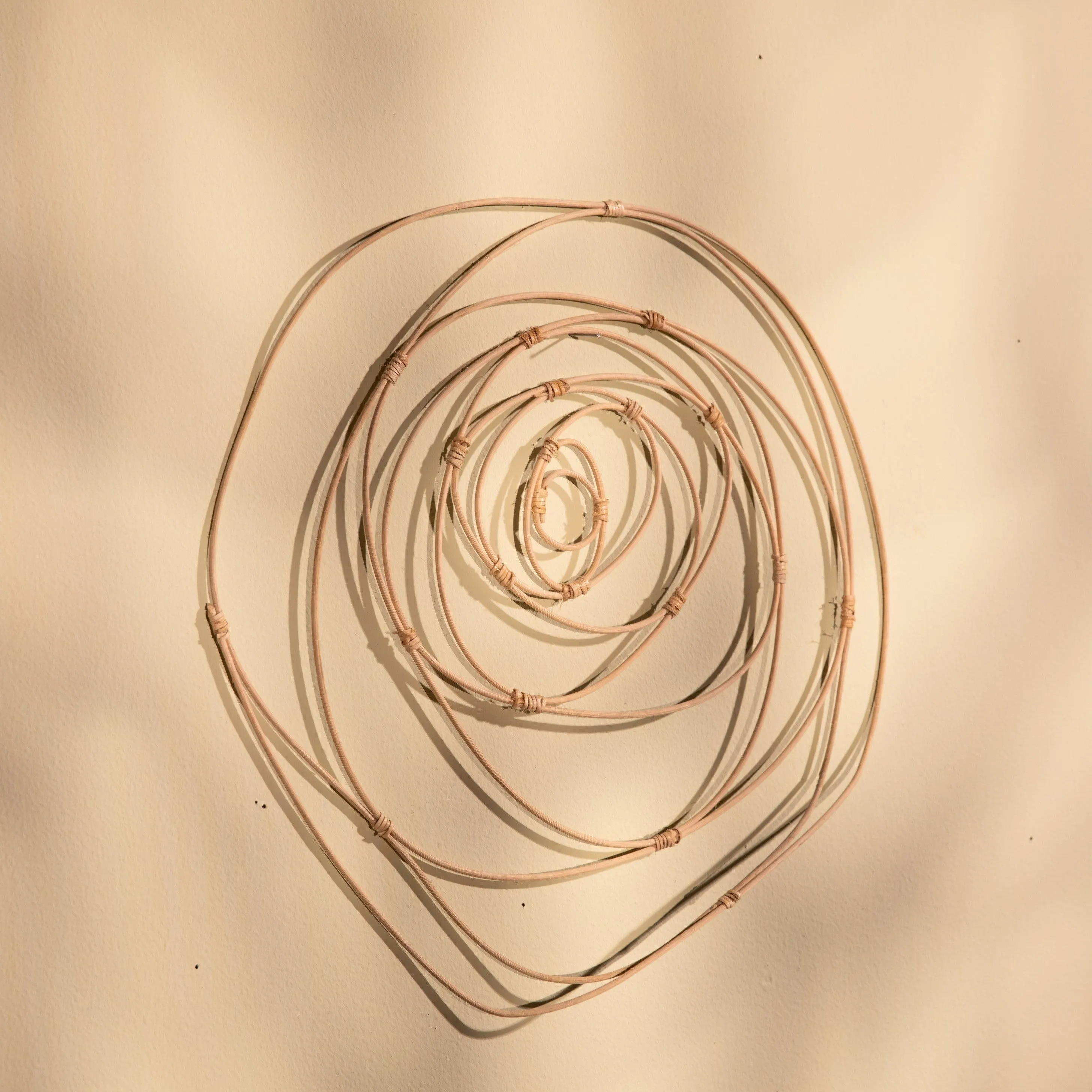 Rattan Concentric Rose Wall Hanging