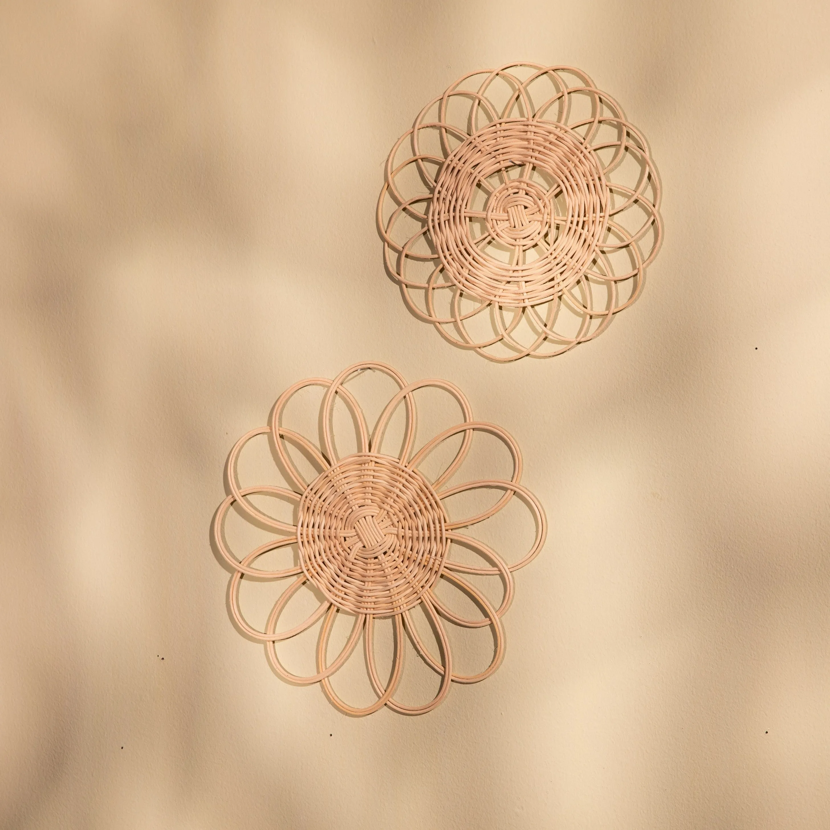 Rattan Sunflower Wall Hanging