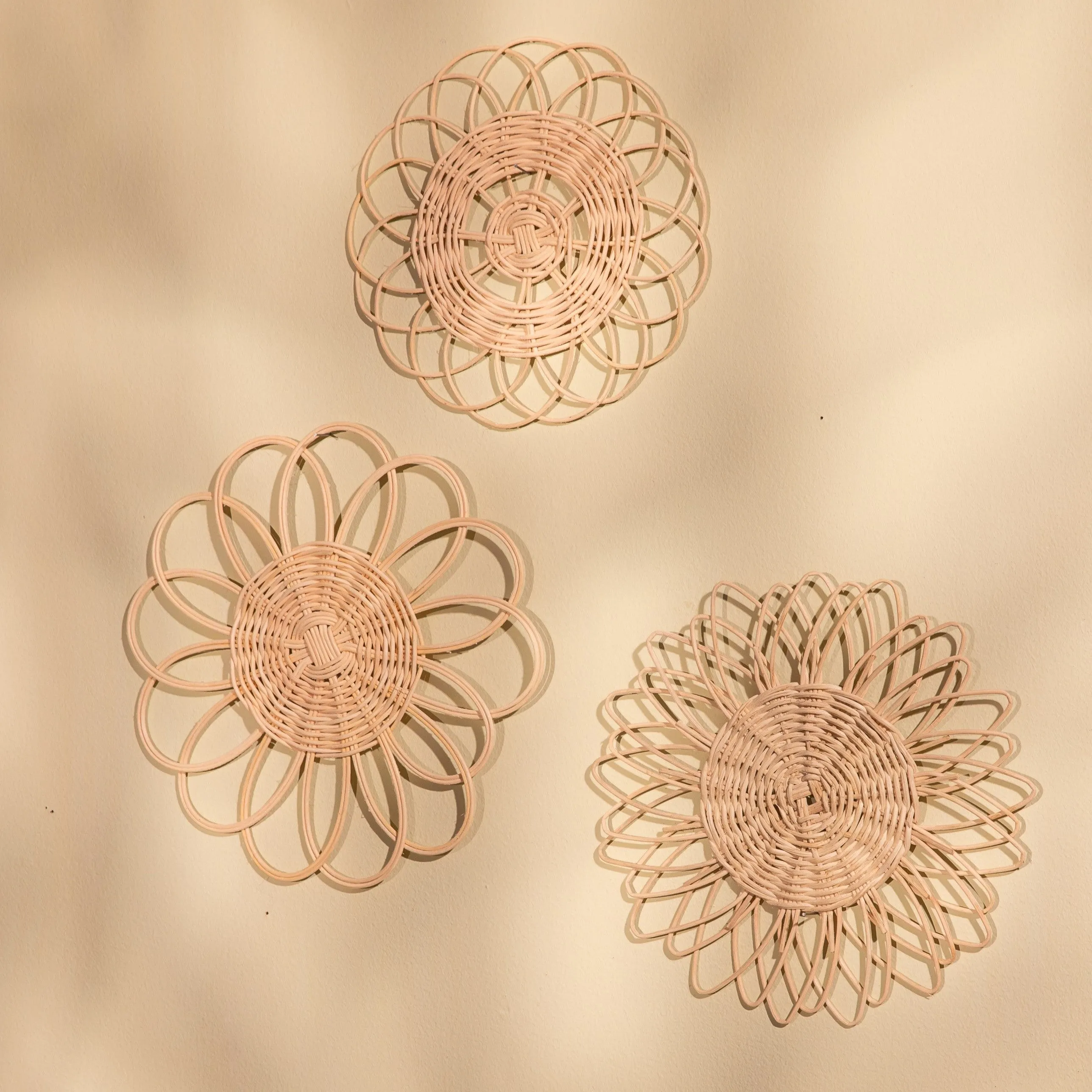 Rattan Sunflower Wall Hanging