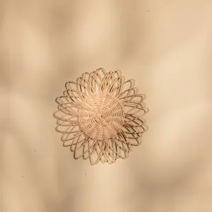 Rattan Sunflower Wall Hanging