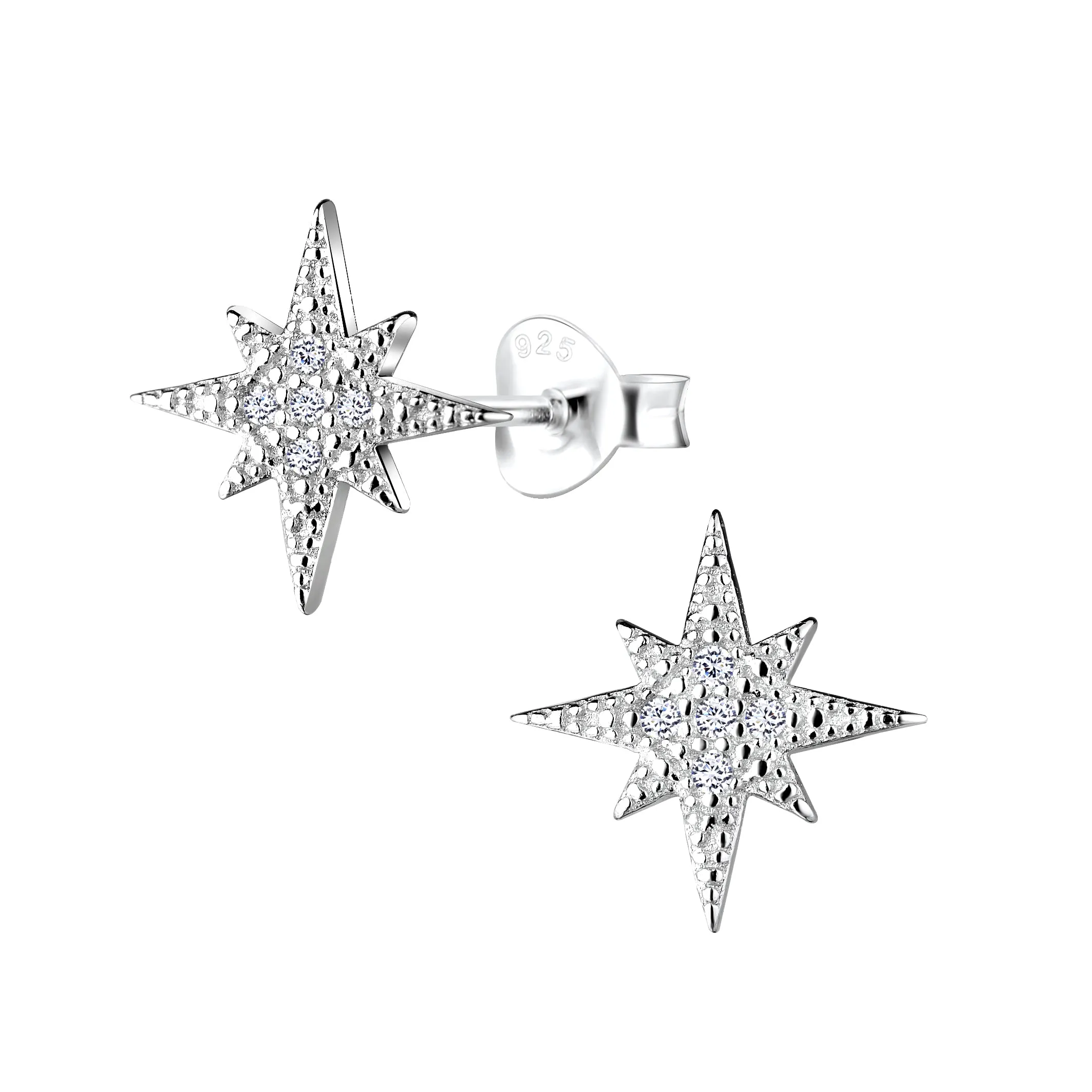 Silver Star Stud - Rhodium P