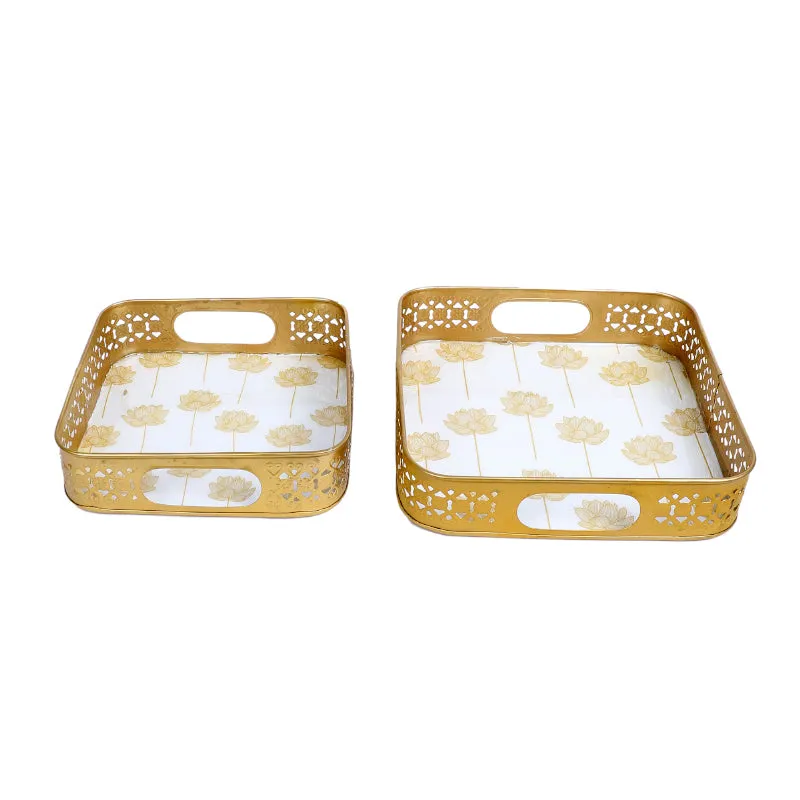 Sona Kamal Serving Tray - Set Of Two