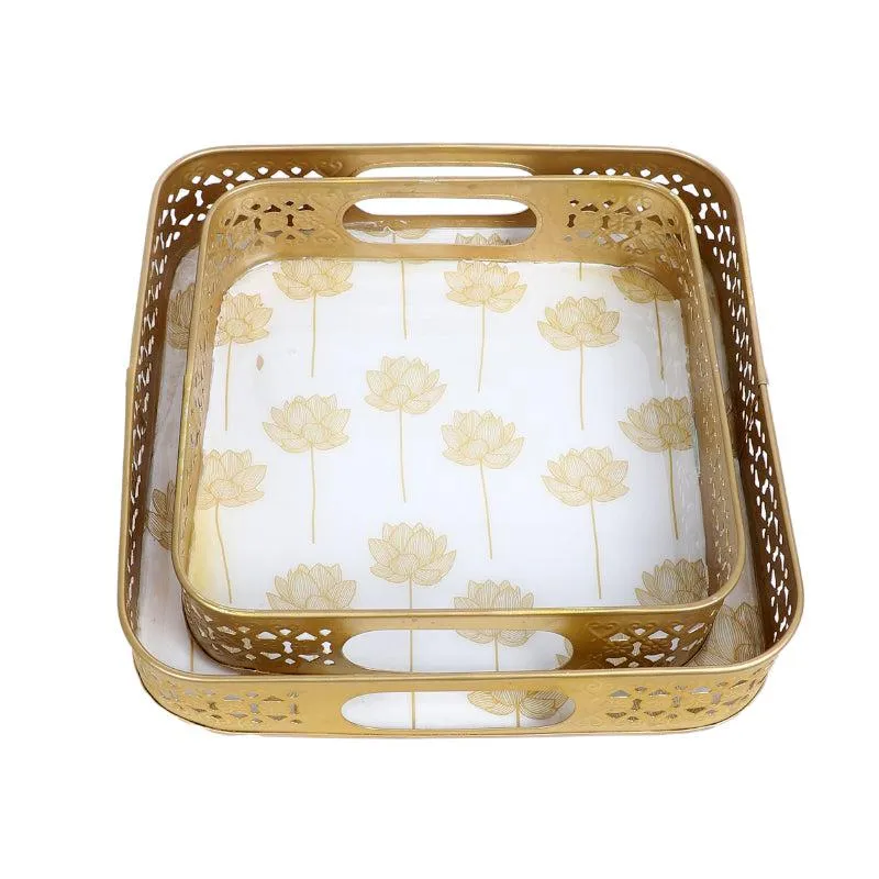Sona Kamal Serving Tray - Set Of Two