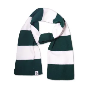 Striped Knit Scarf (Green & White)