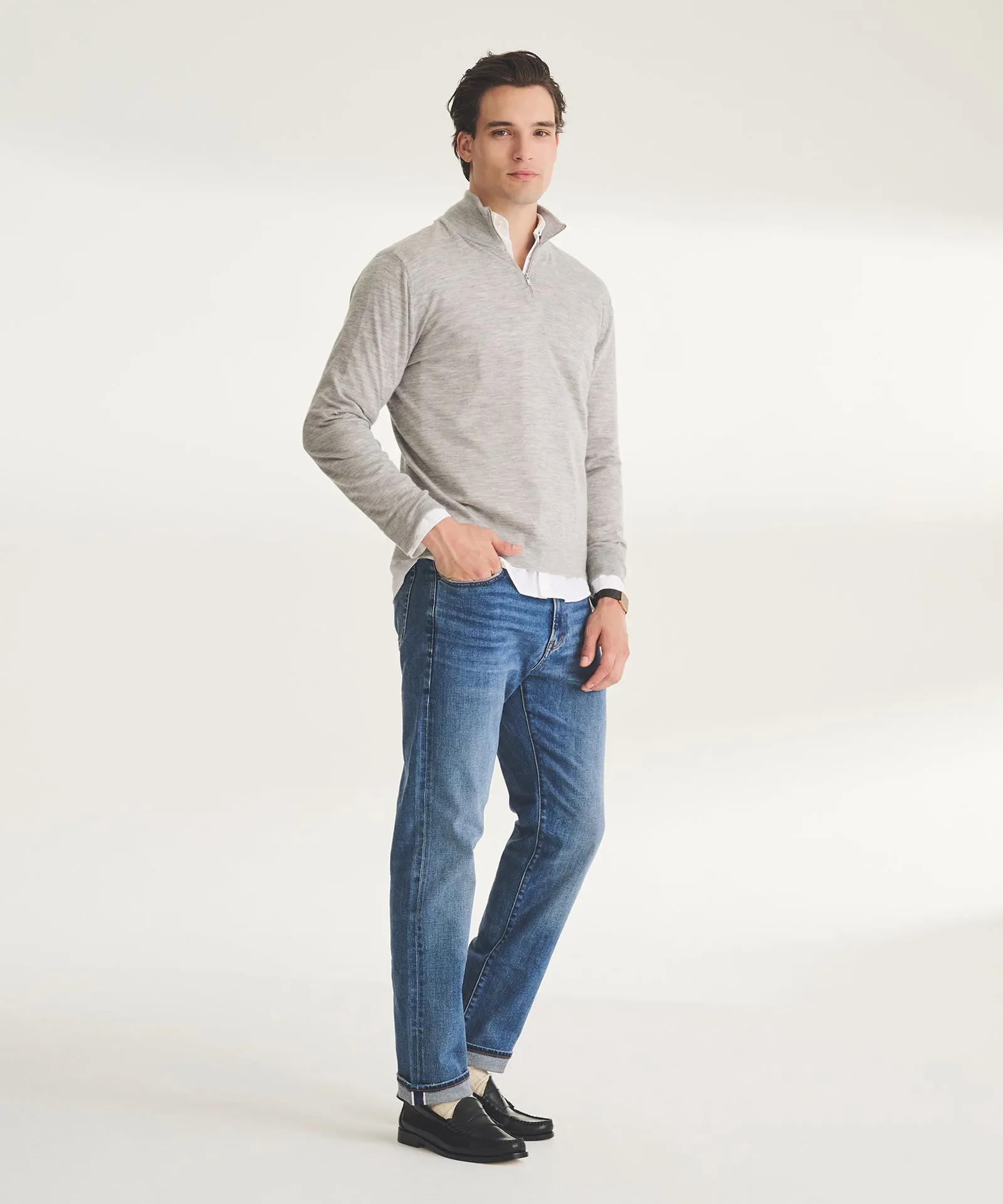 Super Fine Cashmere Quarter Zip