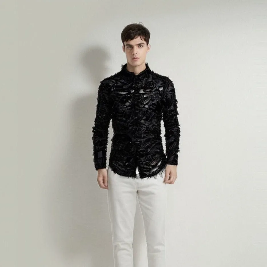 The Raven Feathered Long Sleeve Shirt - Multiple Colors