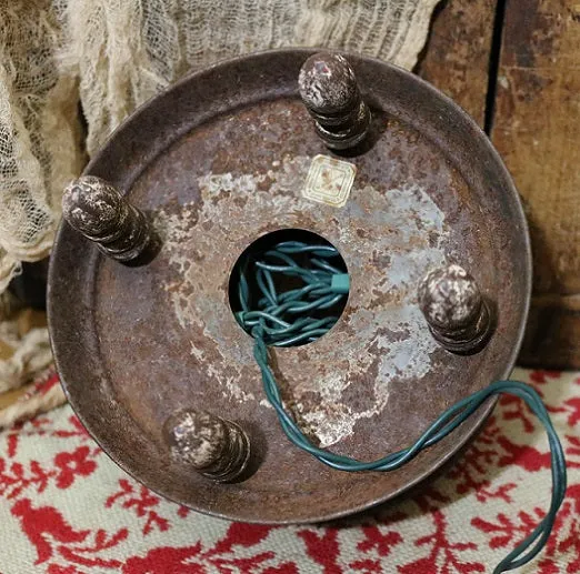 Tin Punched Candleholder with Hearts