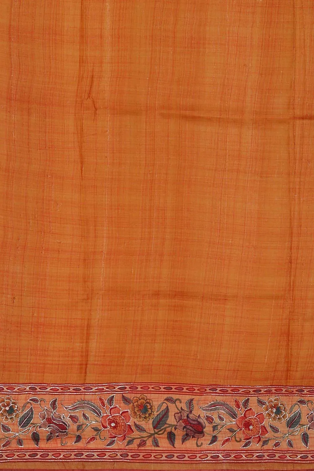 Tussar Silk Dull Orange Colour Saree