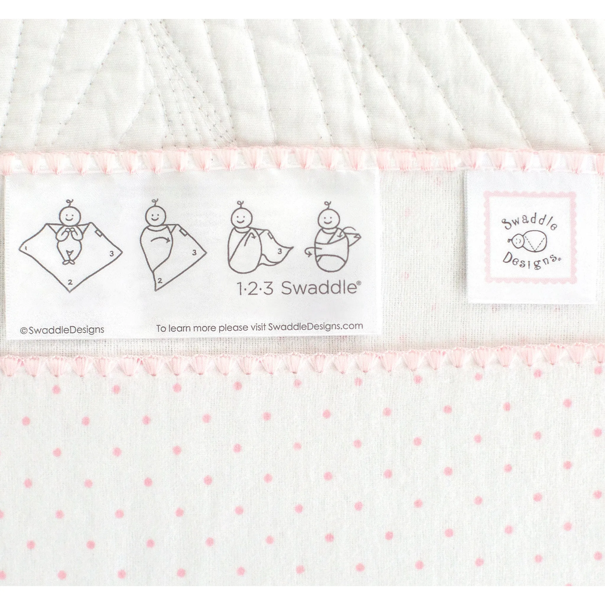 Ultimate Swaddle Blanket - Soft Black Pearl Big Dots on Soft Pink