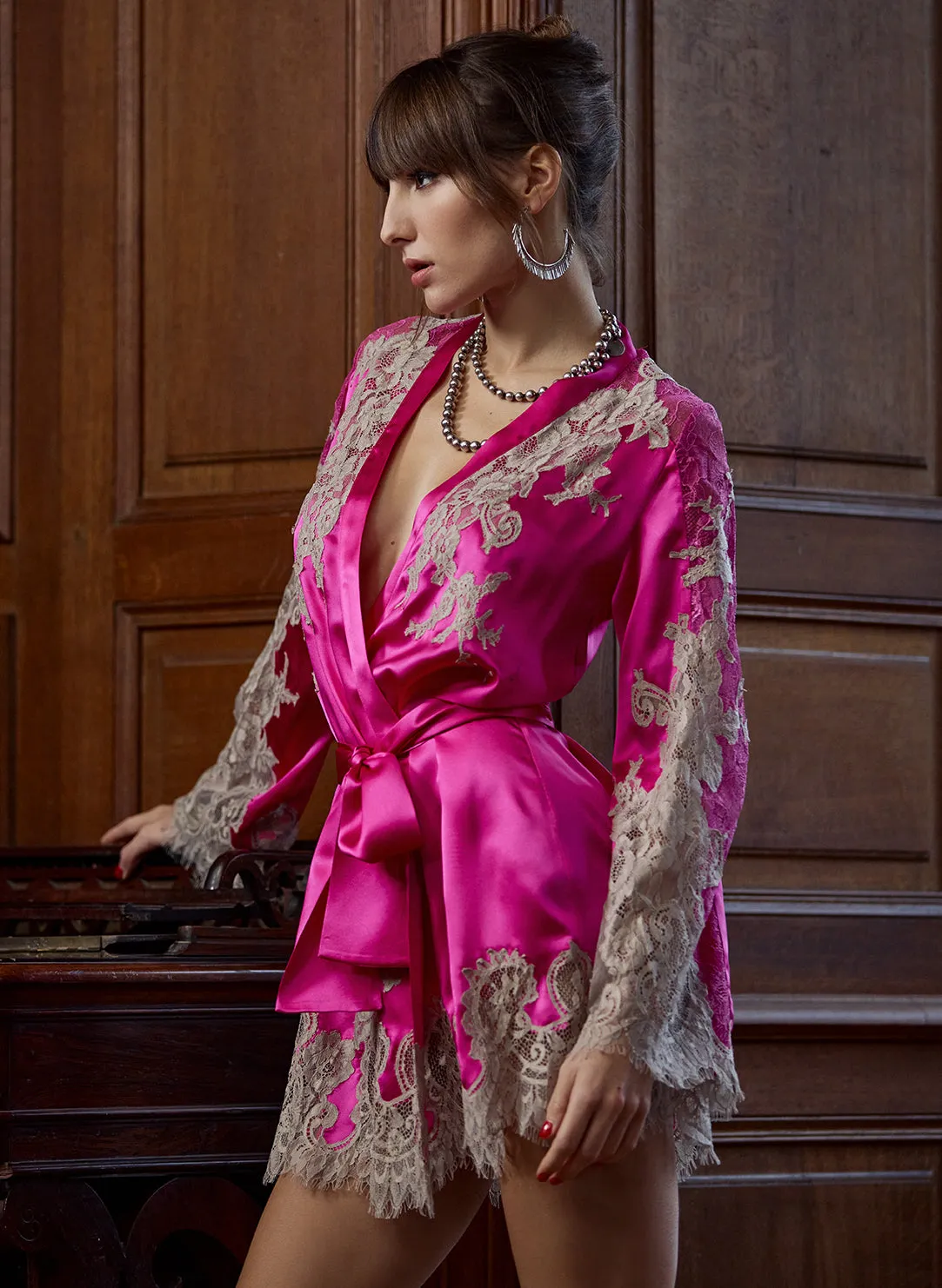 Venus Fuchsia/Gravier Short Robe