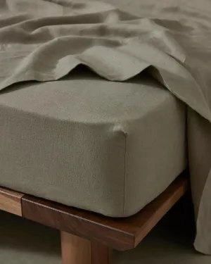 Weave Ravello Linen Fitted Sheet - Caper