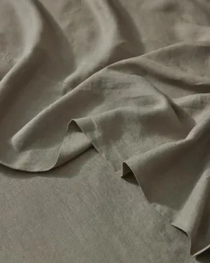 Weave Ravello Linen Flat Sheet - Caper