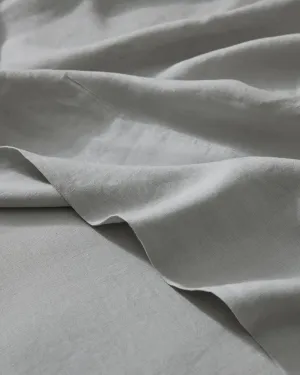 Weave Ravello Linen Flat Sheet - Silver