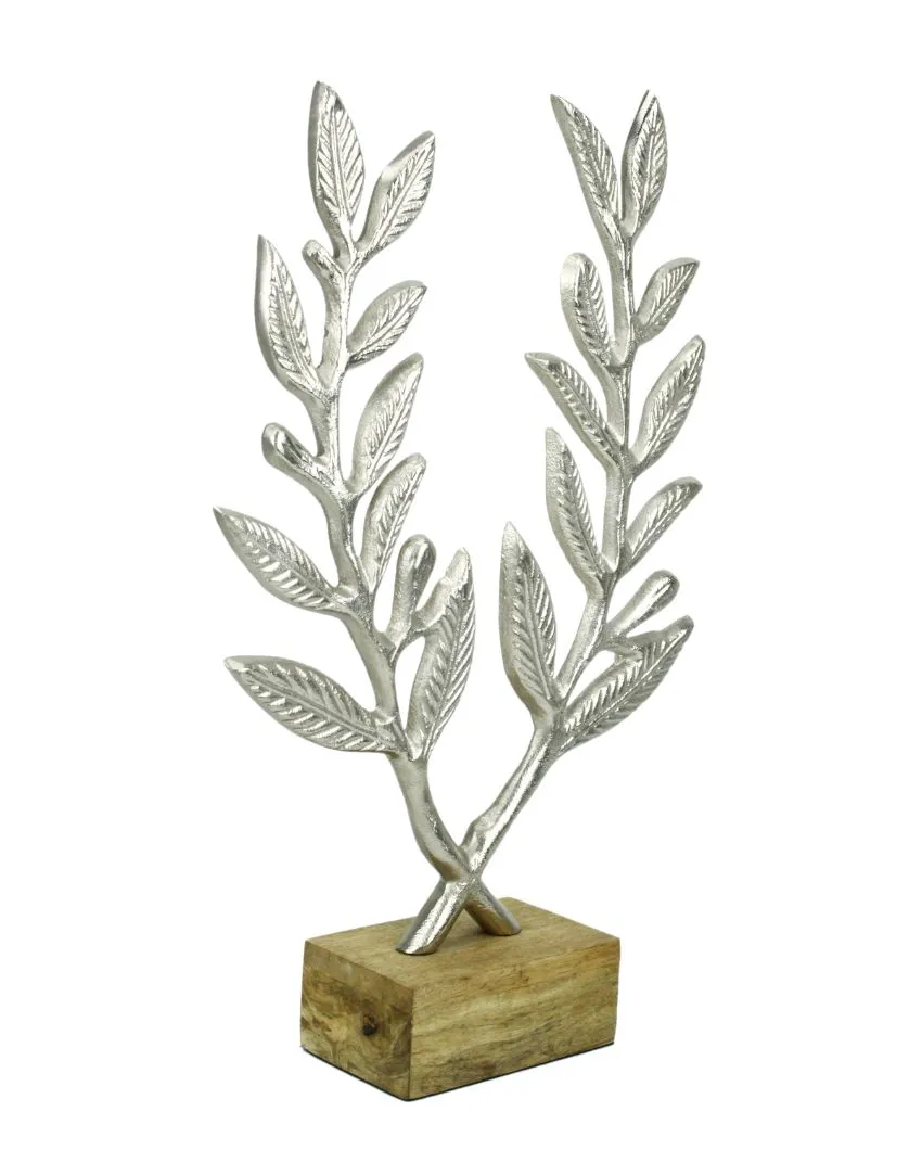 Wreath Silver Metal Tree Aluminum Sculpture